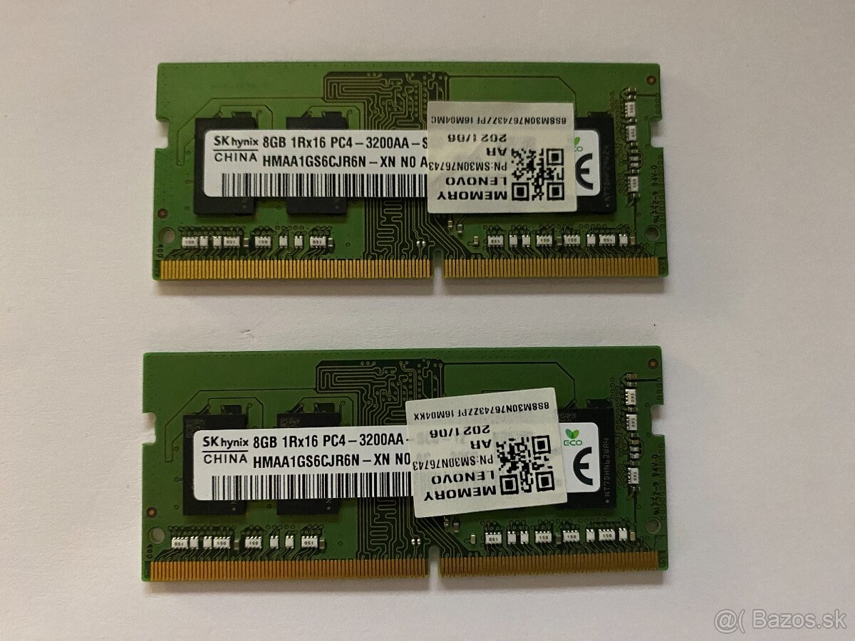 Pamäť pre notebook RAM DDR4 8GB 1Rx16 PC4-3200AA-SC0-12