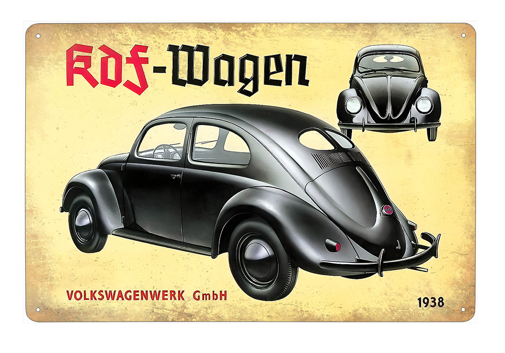 plechová cedule - Volkswagen KdF (Radostí k síle) 1938