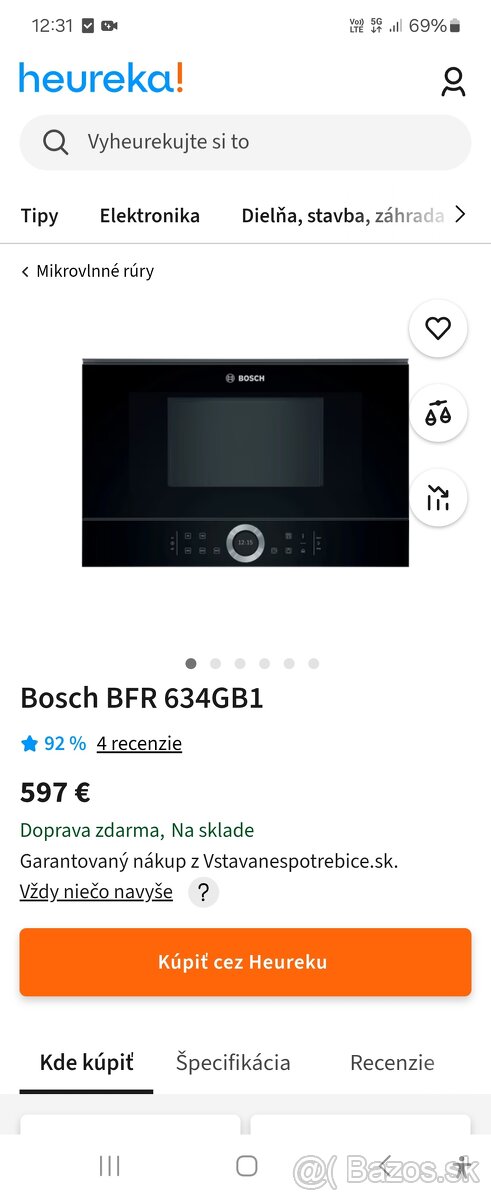 Bosch vstavana mikrvlnna rura