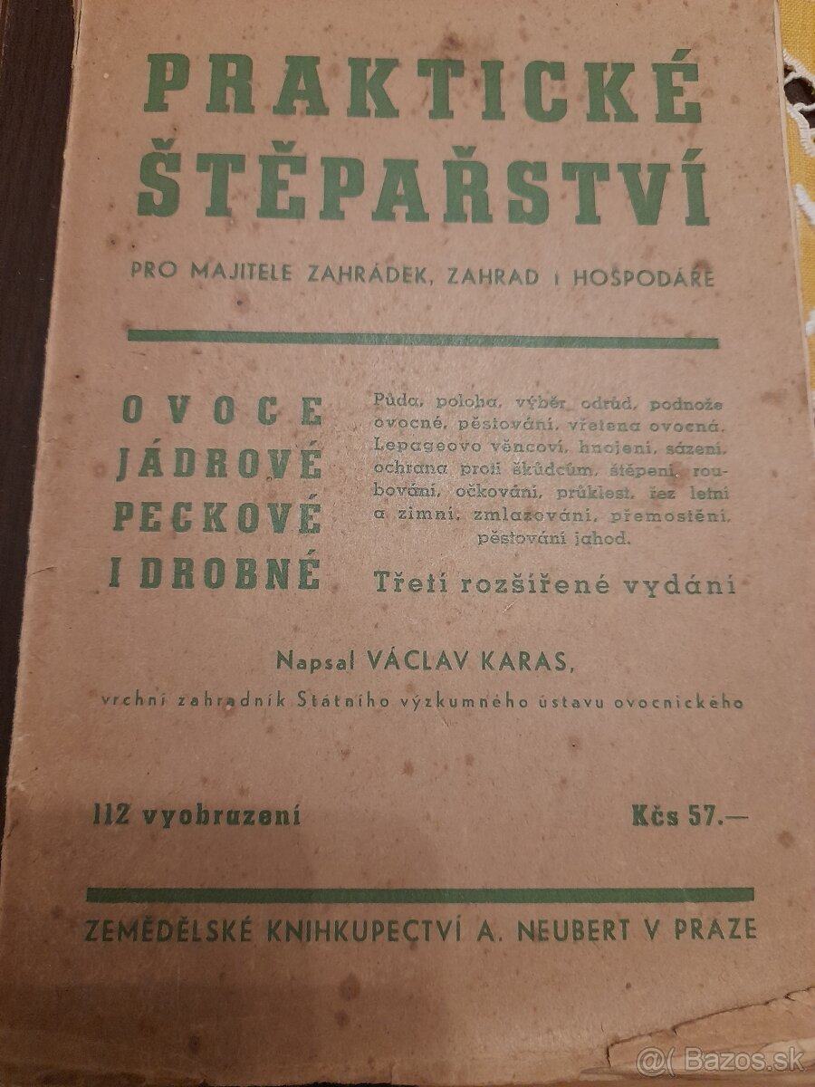 Kniha o štepení ovocných stromov z roku 1946