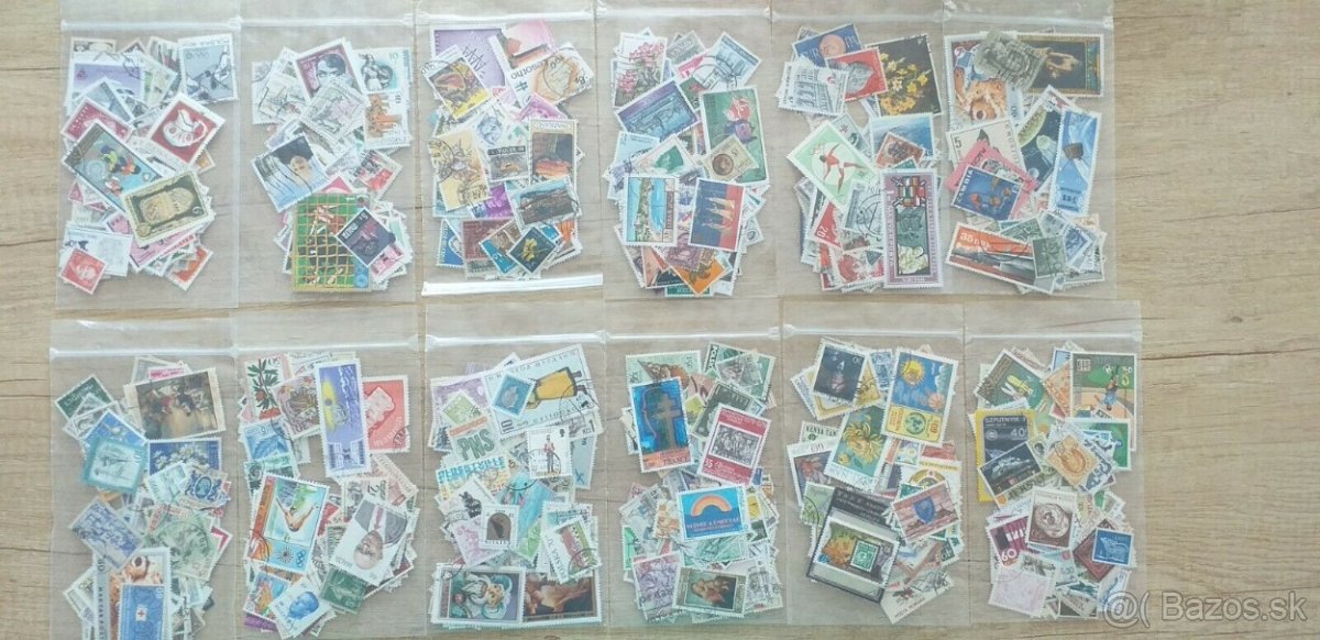 Filatelia - 100 poštových známok na predaj