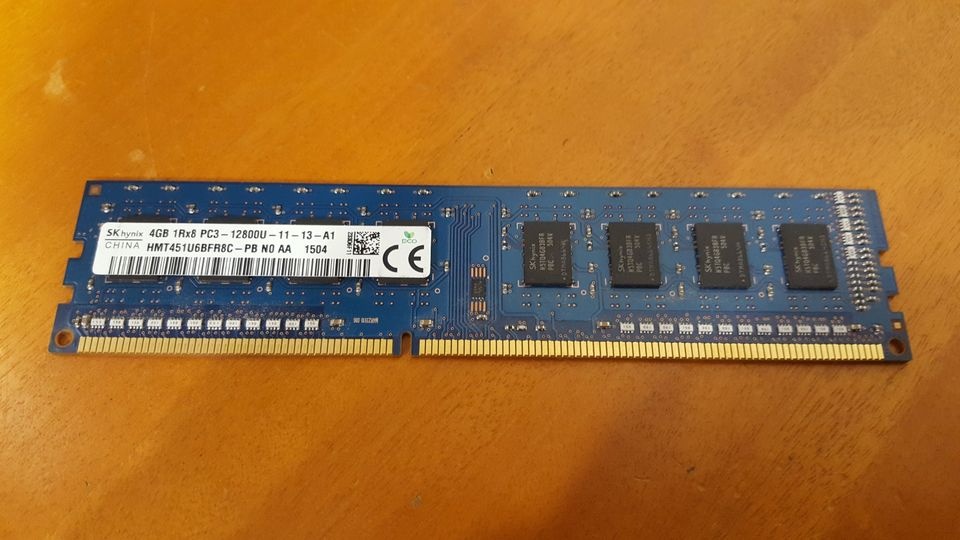 4GB DDR3 RAM PC3-12800U (1600MHz) 1.5V