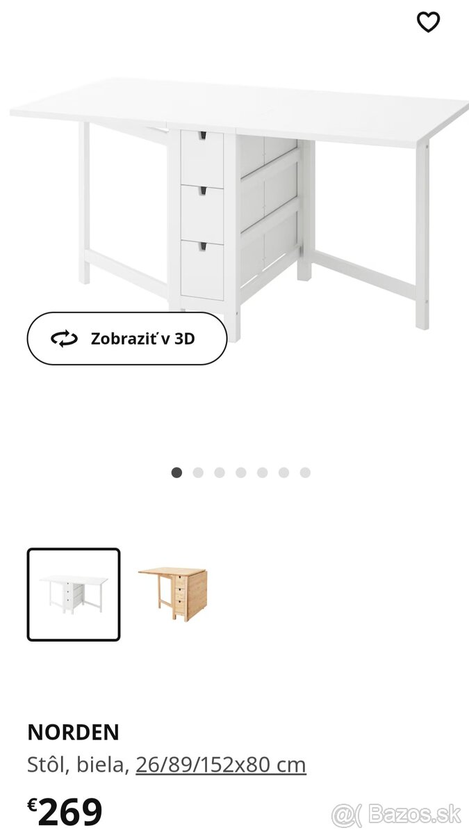 Stôl sklápací Ikea