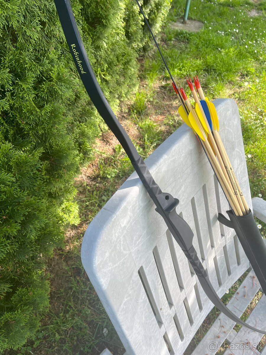 Luk - LongBow + šípy, púzdro na šípy, ochrana predlaktia