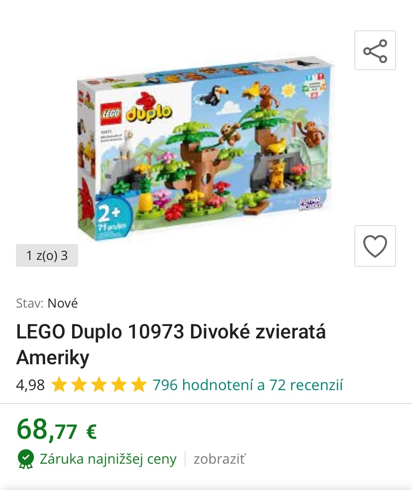 Lego  duplo divoké zvieratka -original zabalene