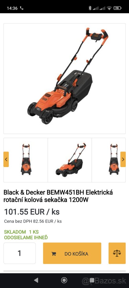 Nová elektrická kosačka black a dacker