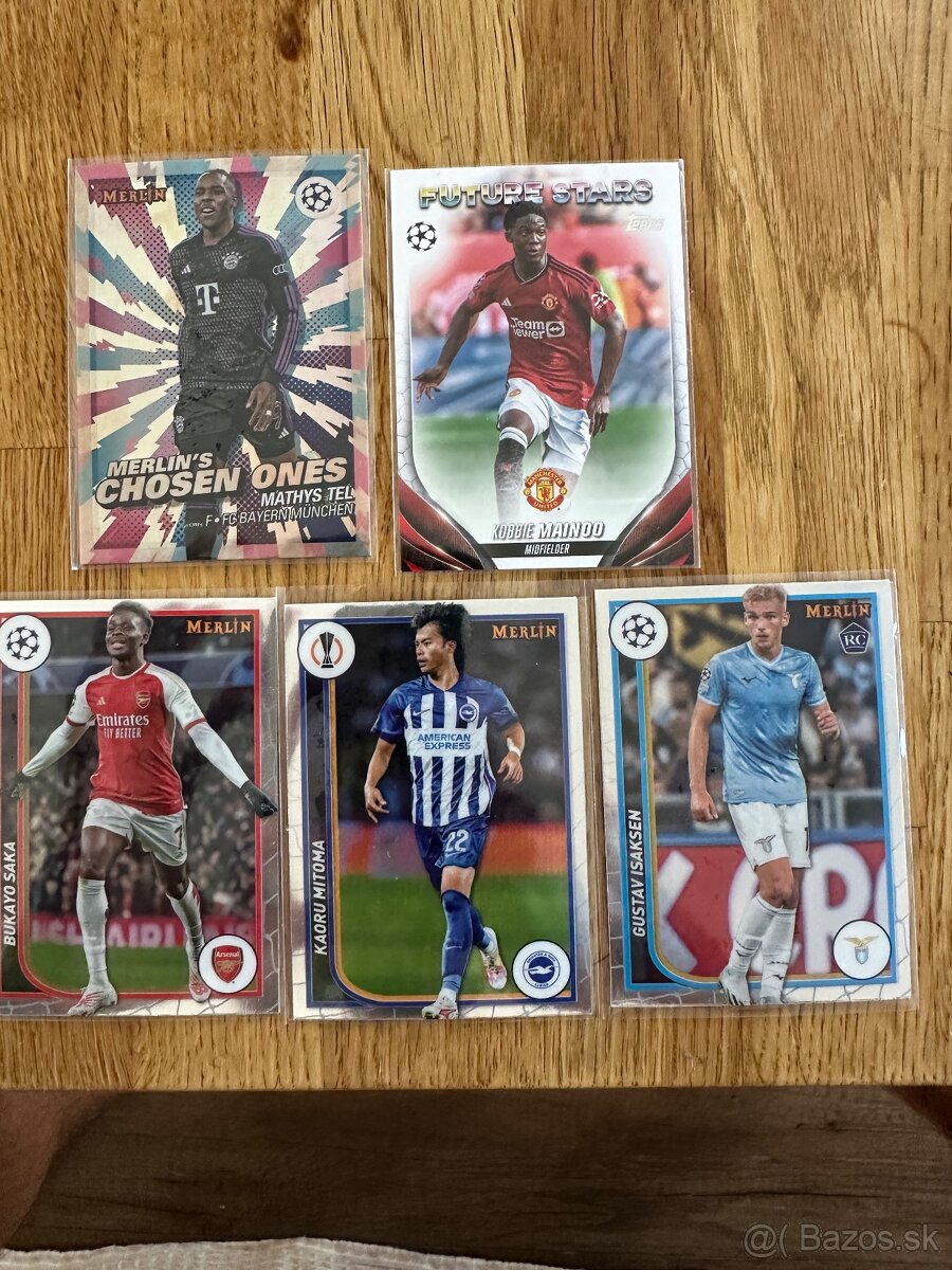 ZBERATEĽSKÉ FUTBALOVÉ KARTY KARTIČKY MERLIN A TOPPS