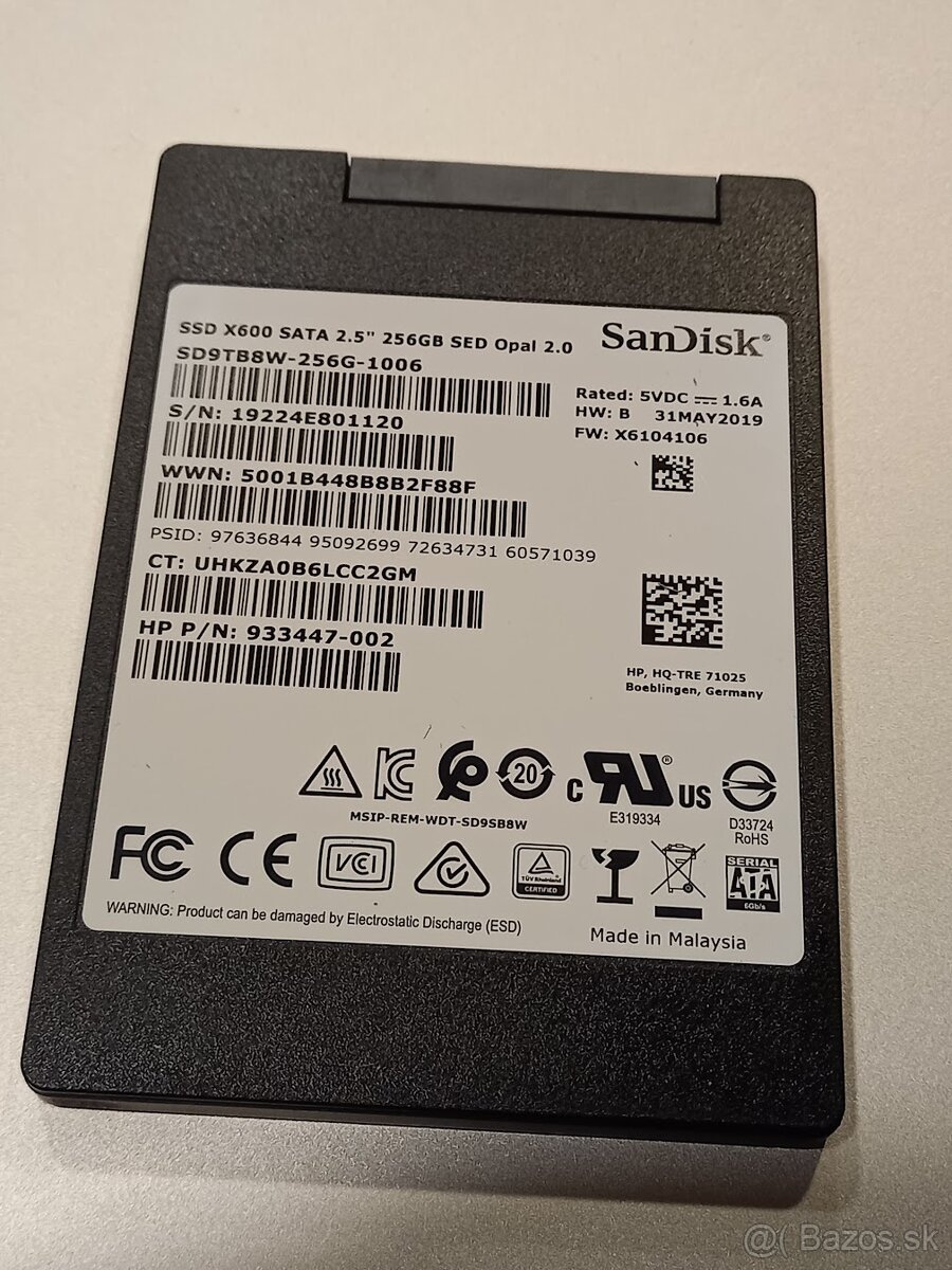 256GB SSD Sandisk X600 2,5" SATA