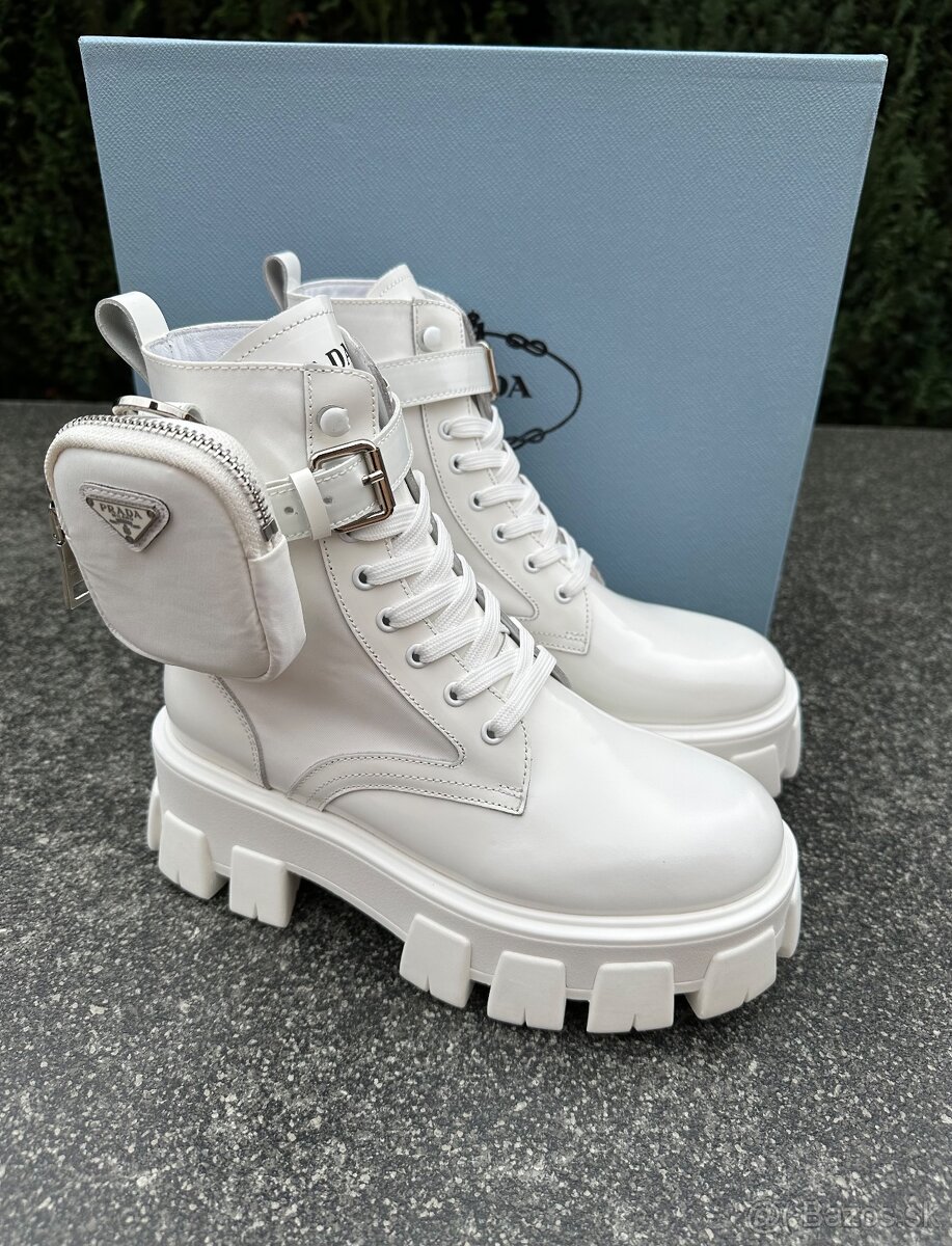 PRADA Monolith leather and Re-Nylon boots