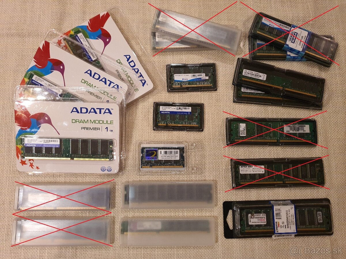 8x RAM: DDR3, DDR, DDR SO-DIMM