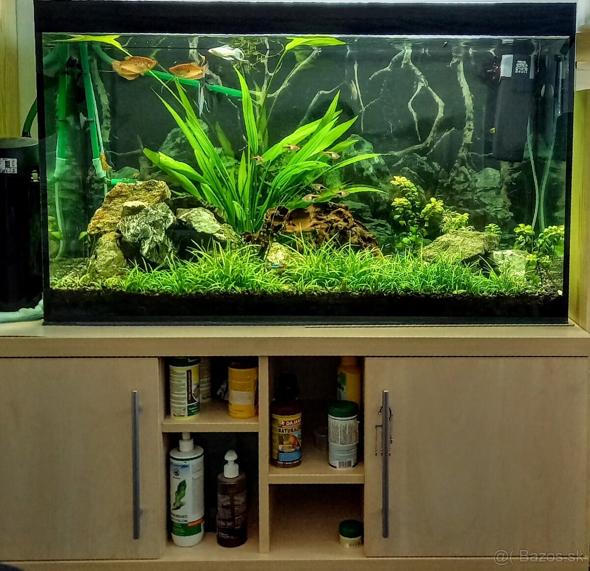 Predám 210l akvarium s vybavením