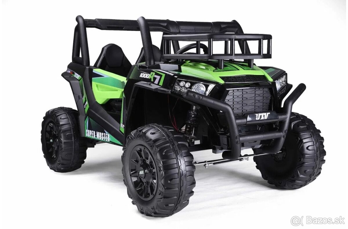 UTV 24 V, zelené, dvojmiestne, 2× 200 W Motor, EVA kolesá