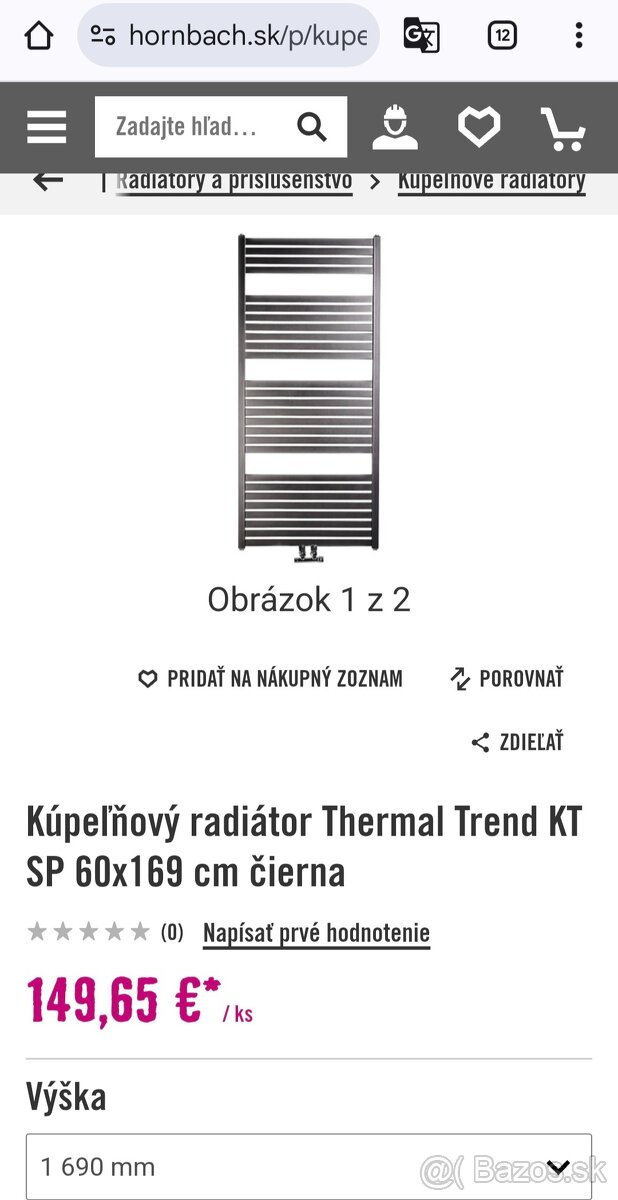 Predam novy rebrikovy radiator