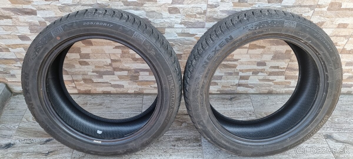 Predám 2x 205/50 r17 zimné pneumatiky NEXEN Winguard Sport 2