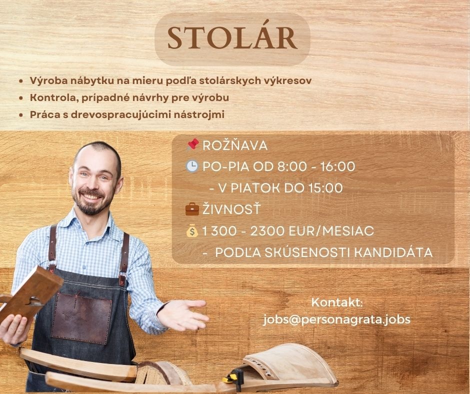 Stolár - vedúci výroby