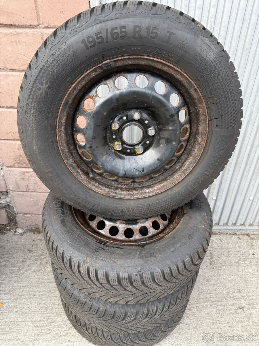 Zimne pneumatiky CONTINENTAL 195/65 R15 na diskoch