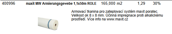 Armovacia sklotextilna sieť maxit MW Armierungsgewebe 8x8