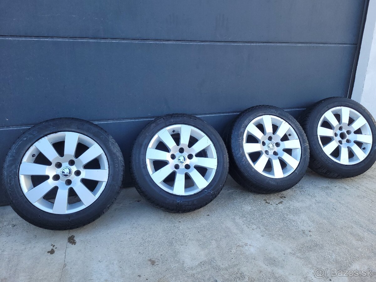 Sada diskov originál Škoda 5x112 R16, zimné pneu 205/55 R16