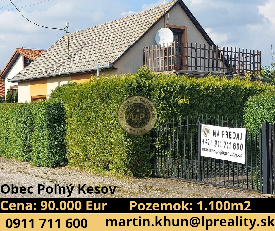 Na predaj 3 izbový dvojpodlažný rodinný dom Poľný Kesov