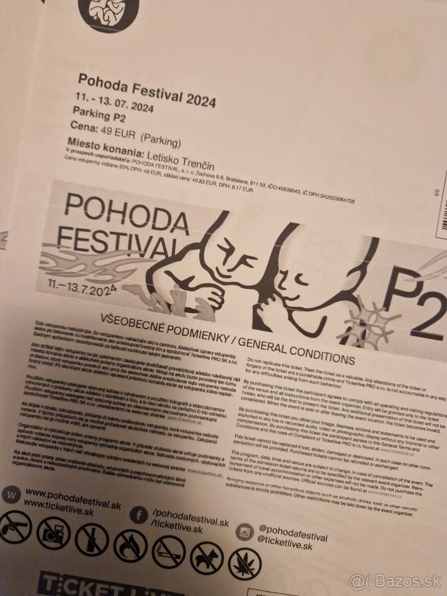 Parkovací lístok na festival Pohoda 2024