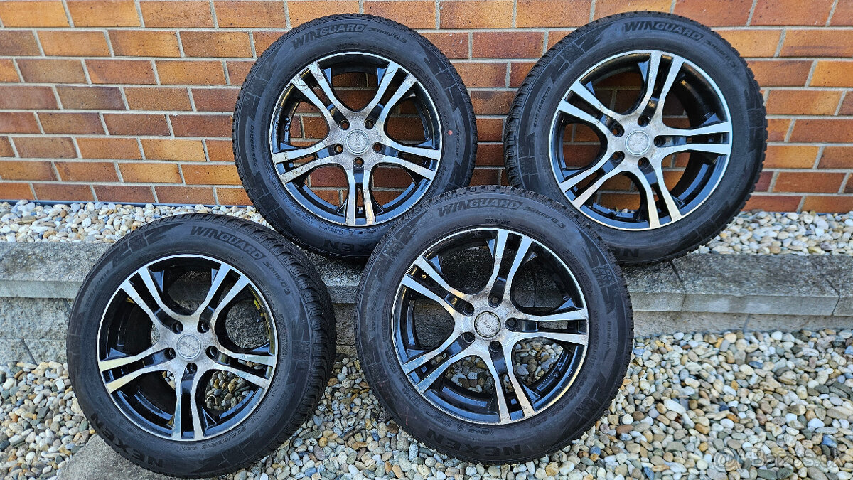 Alu kola rozteč 5 x 108 mm, zimní pneu 205/60 r16