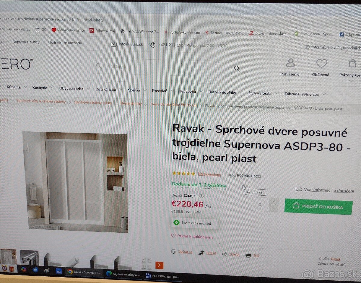 Sprchové dvere posuvné 80