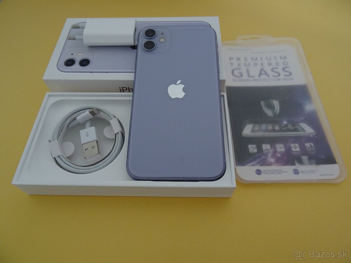 iPhone 11 128GB PURPLE - ZÁRUKA 1 ROK - DOBRY STAV