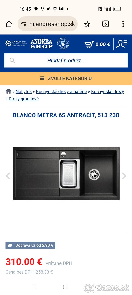 Kuchynský drez blanco Metra 6S