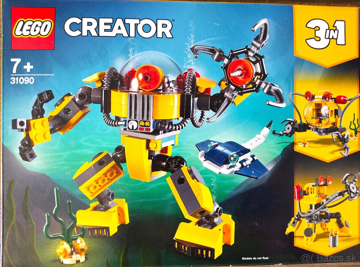 LEGO Creator 3 v 1 Robot, ponorka, žeriav 31090