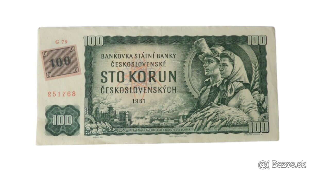 Československo - 100 korun - 1961 - kolek