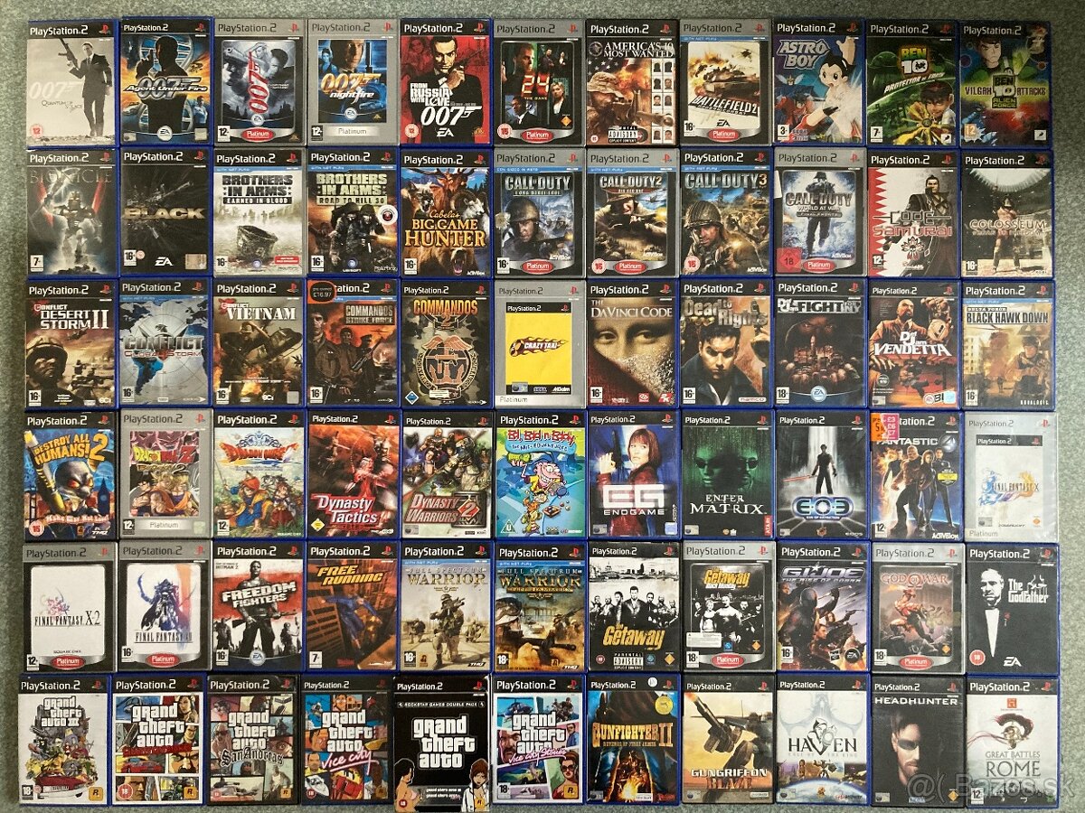 PS2 akčne hry - GTA, Tekken, COD, MOH, GOW