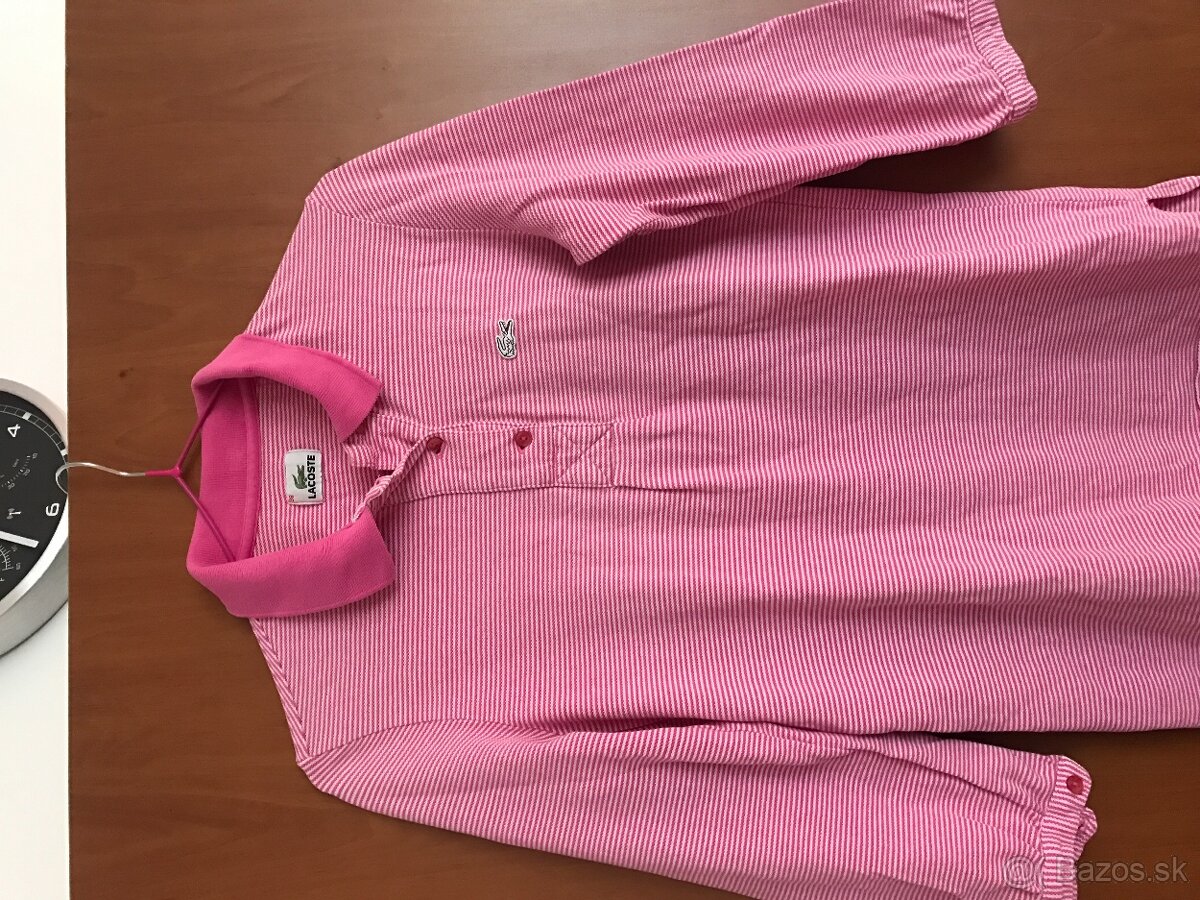 LACOSTE originál baby pink damske tricko 38