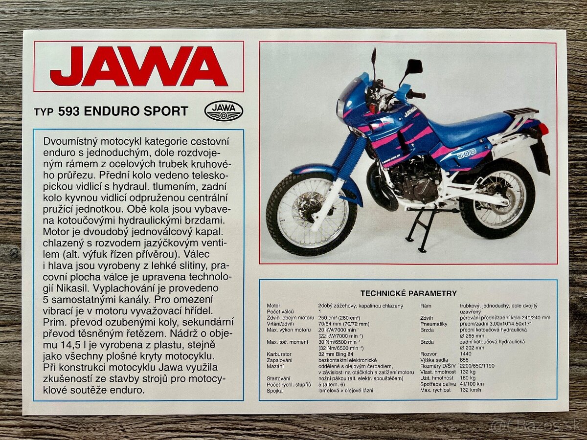 Prospekt - Jawa 593 Enduro Sport ( 1995 )