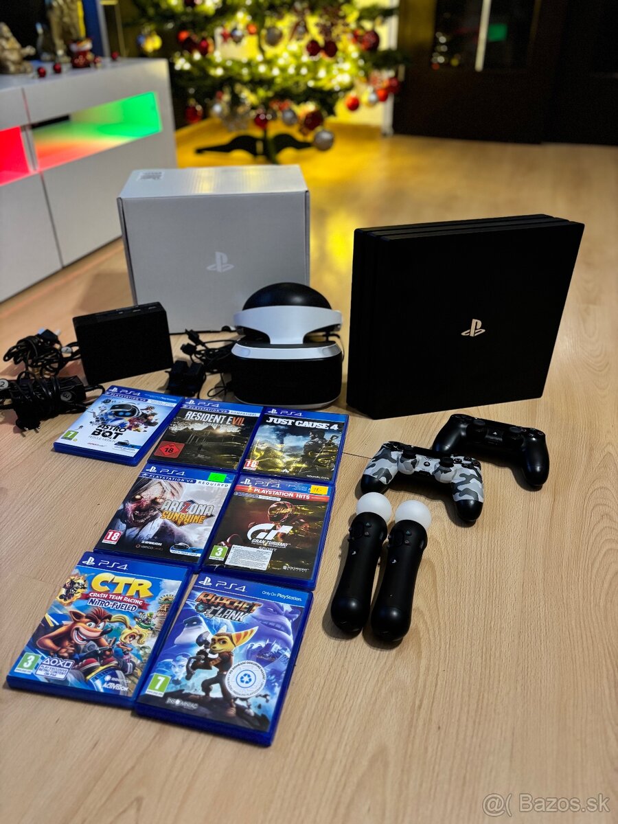 Predám PS4 Pro 1TB + VR set s kompletným príslušenstvom