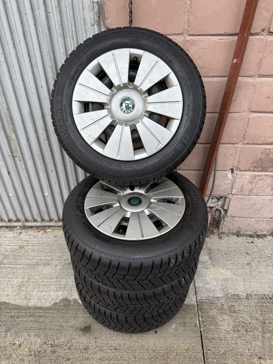 Zimne pneu 185/60 R14 na diskoch 5x100 Fabia