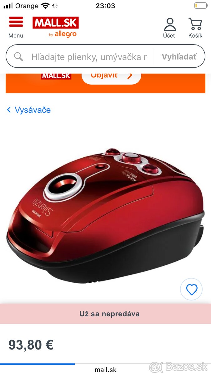 Vysávač sencor 1800W