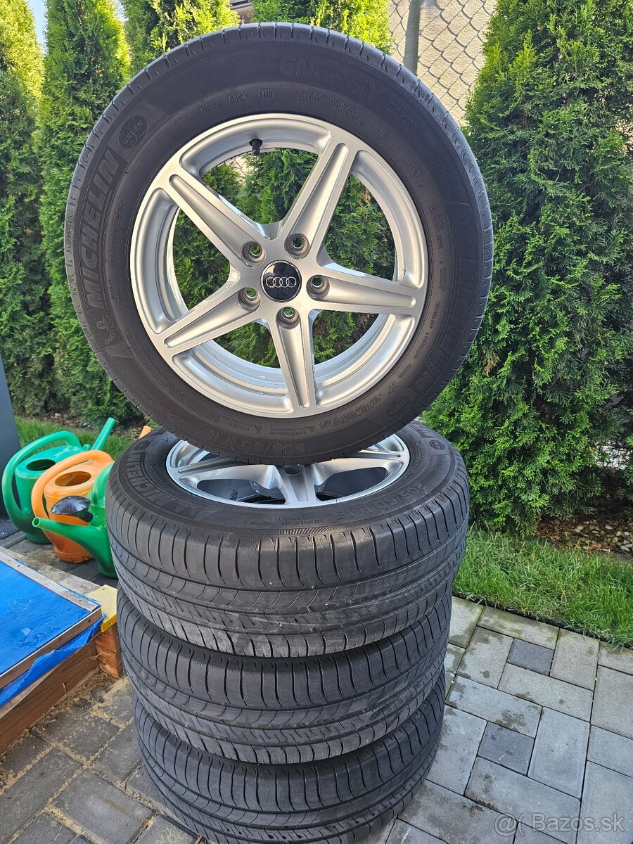 Originál Audi elektróny 5x112 R16 + letné pneu Michelin