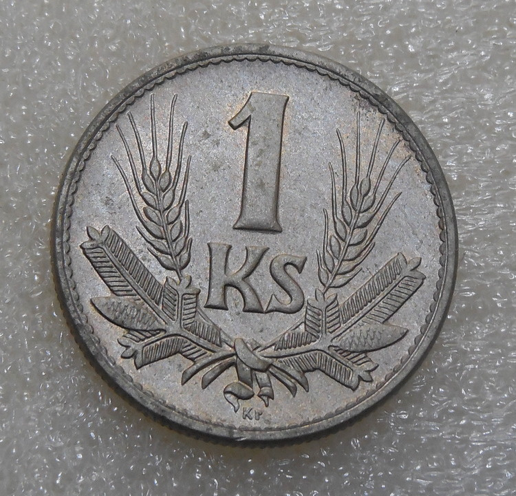 Mince 1 Koruna 1945 UNC stav - Slovenský štát Rezervované