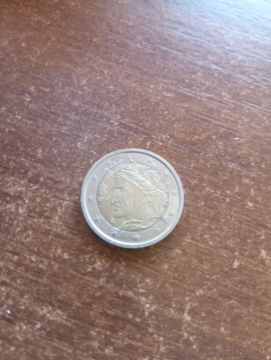 2 Euro mince Taliansko 2012 " Dante Alighieri "