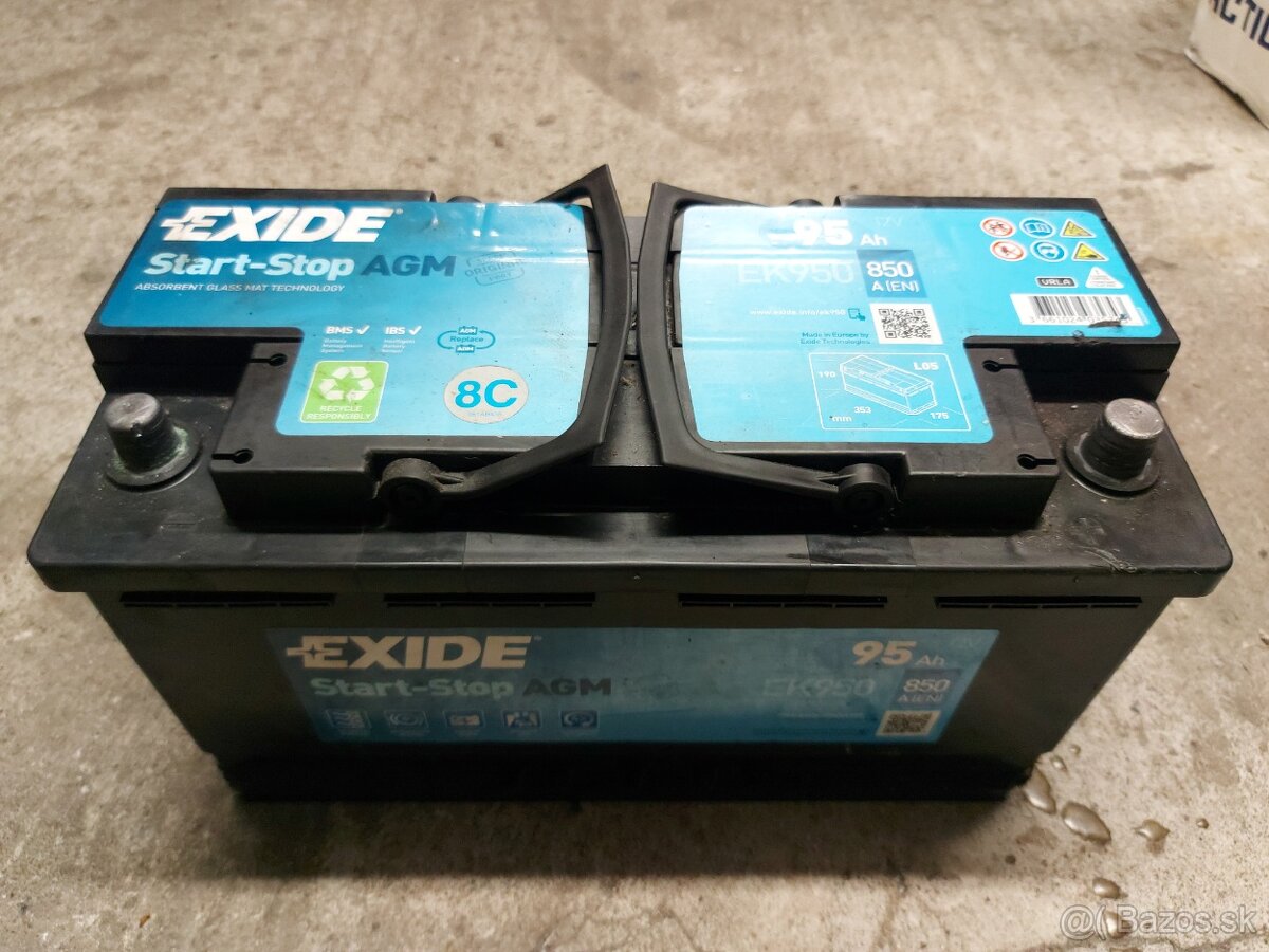 Autobateria 95Ah 850A Exide start&stop