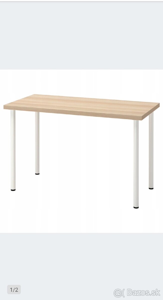 IKEA LAGKAPTEN ADILS Písací stôl dub moridlo biele 180x60