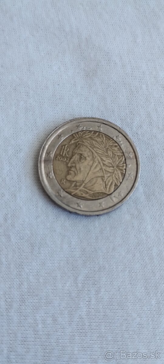 Chyboražba 2€ Dante Alighieri.