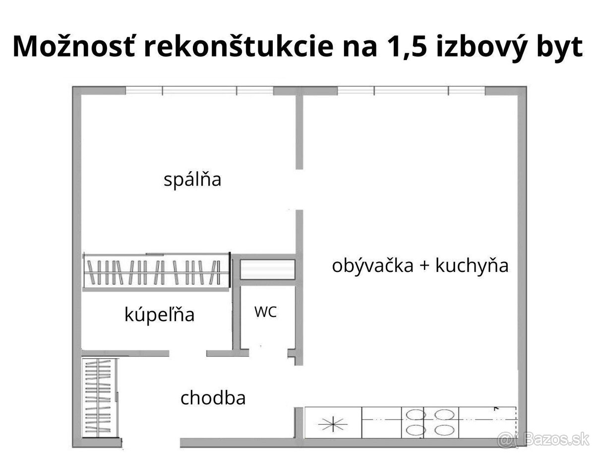 NA PREDAJ 1 IZBOVÝ BYT V PÔVODNOM STAVE NA ULICI ČIERNOMORSK