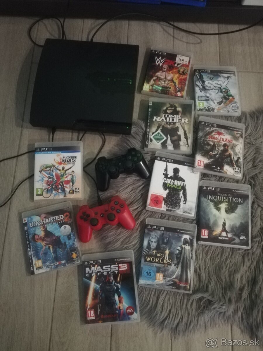 Playstation 3, hry, ovládače, káble