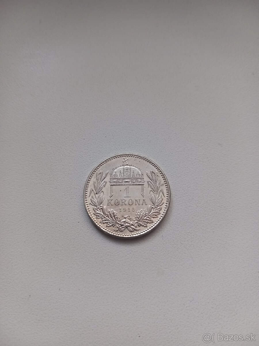 Predám nadhernu mincu 1 koruna 1915, FJI, striebro