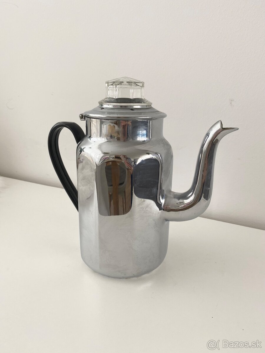 Starožitná art deco chrómová kanvica Feldhaus “Perko” 1,5L