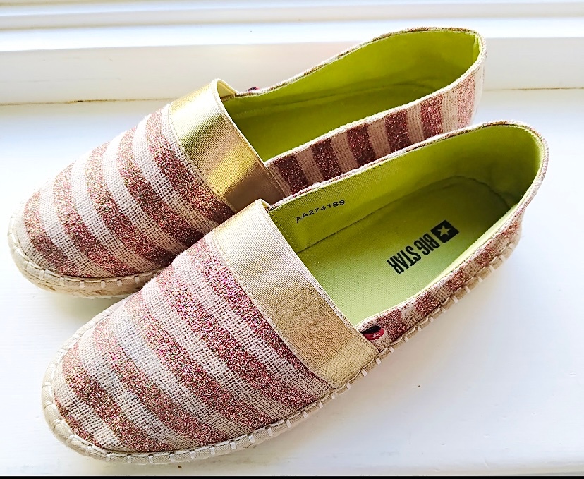 Espadrilky, mokasíny, lesklé, nové