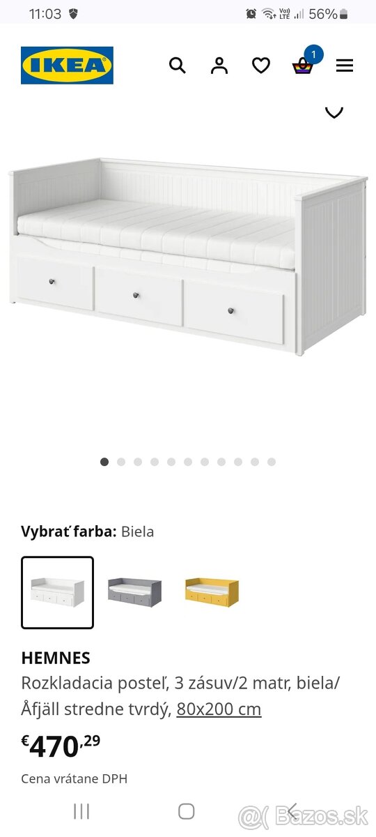 Rozkladacia posteľ Hemnes