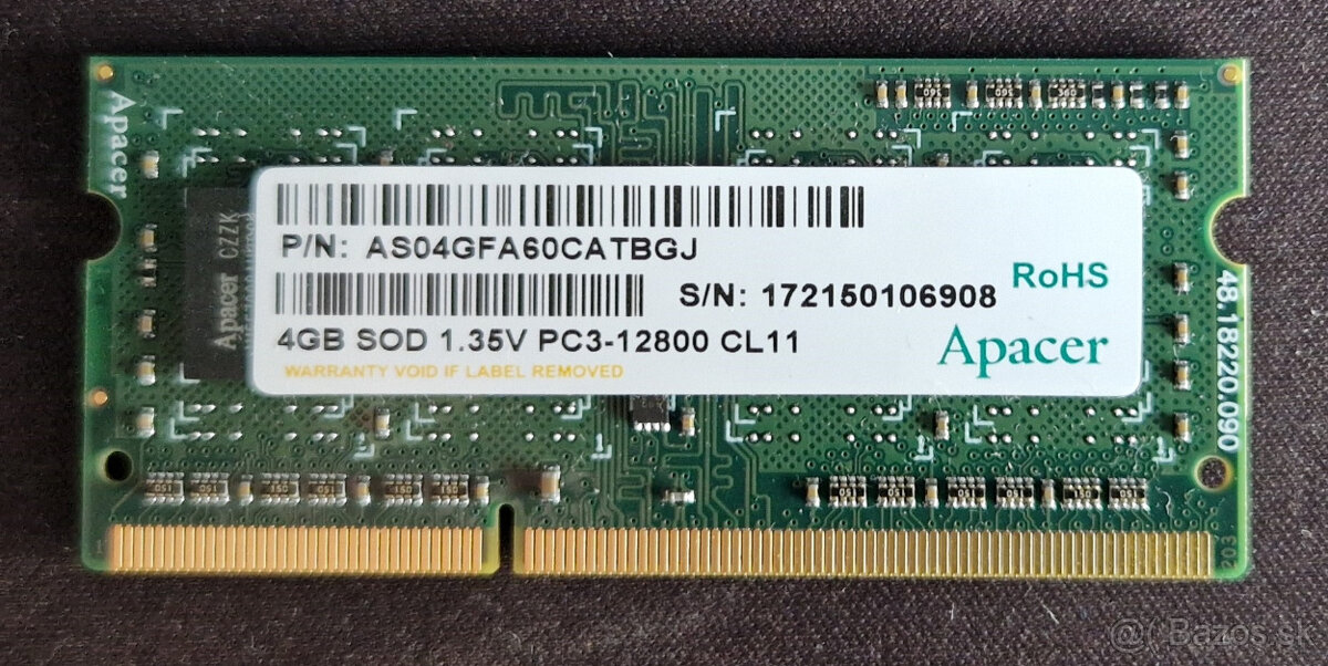 Pamäť Apacer 4GB DDR 3 - 1600MHz