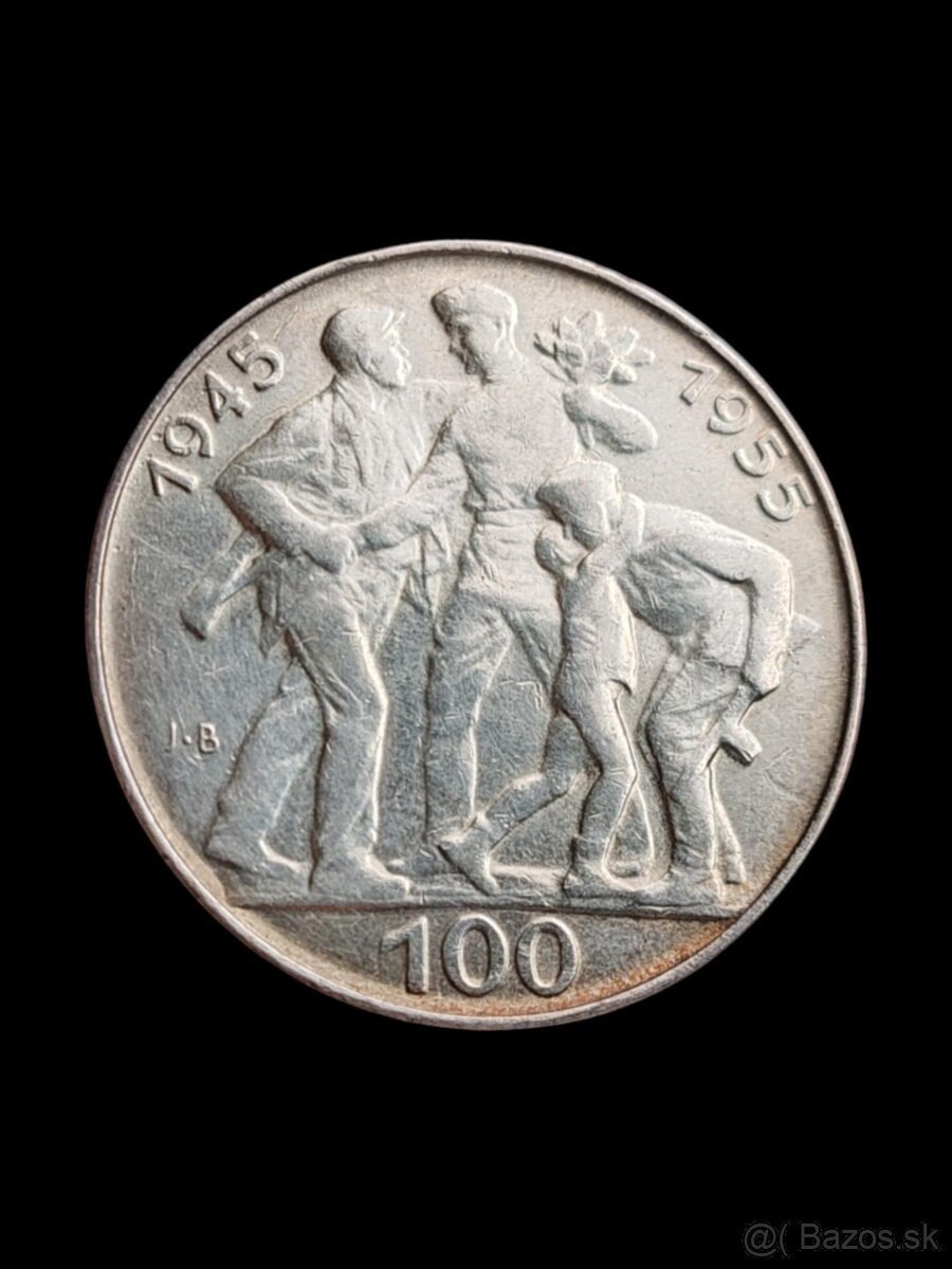 100 Korún 1955 - oblé J